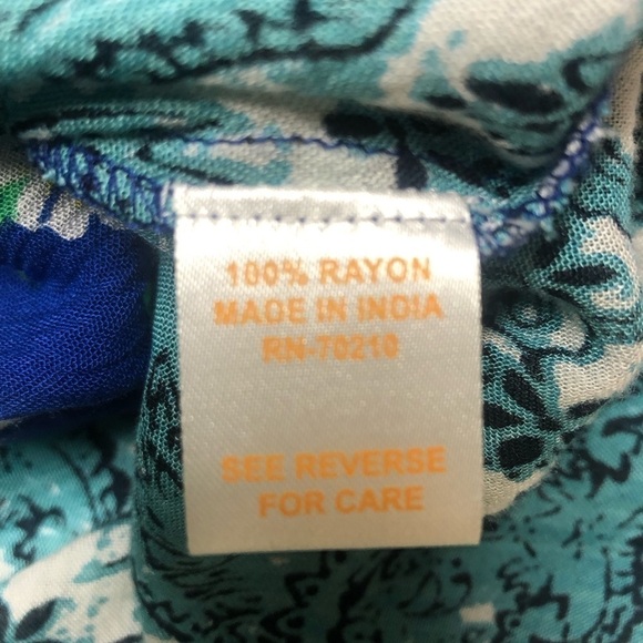 LA CERA RAYON BUTTON FRONT PATCHWORK BOHO MIDI DRESS Art to Wear SZ M Pockets - Picture 6 of 6